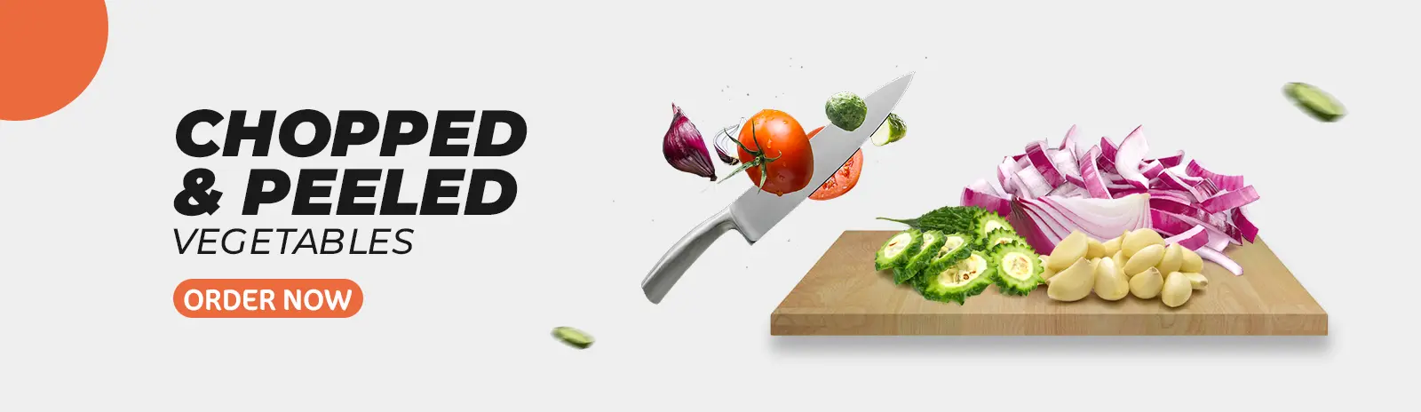 Fresh peeled and chopped vegetables